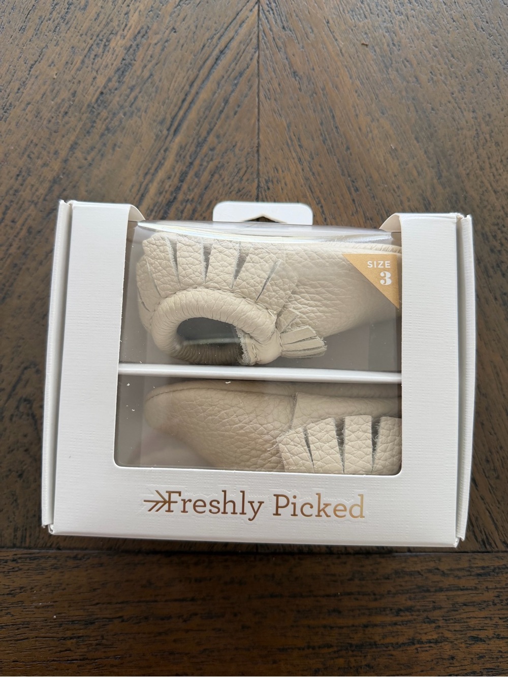 Freshly Picked Cream Baby Moccasins - Size 3